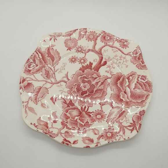 Johnson Brothers ENGLISH CHIPPENDALE RED/PINK Square Salad 7" Plate - Picture 7 of 8